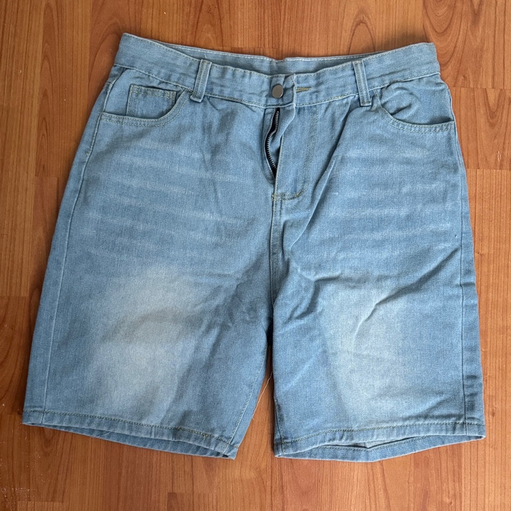 Men's Blue Denim Shorts Size S Knee length